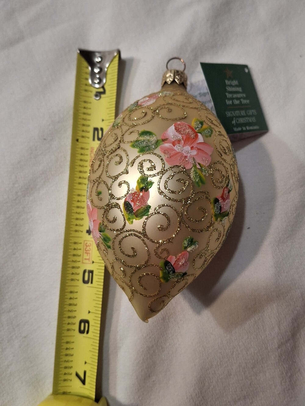 Vintage Christmas Glass Romanian Ornament